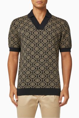 Trinity Slim Fit Polo in Jacquard Knit Trinity Slim Fit Polo in Jacquard Knit