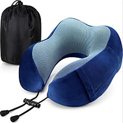 Travel Pillow Memory Foam Neck Pillow Head Support Soft Pillow for Sleeping Rest Airplane Travel Comfortable and Lightweight Improved Support miniinthebox