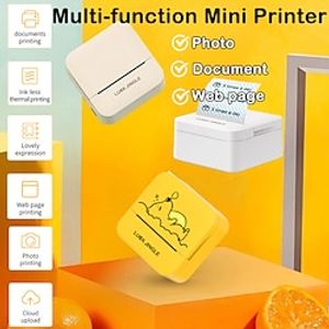 Smart Mini Multi-function Printer Label Picture Portable Printer Post-it Note Two-dimensional Code Text List BT Thermal Printer Ink-free Printer Small Mobile Phone Photo Album Printer Lightinthebox