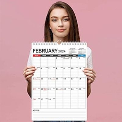 Daily Planner 2024 Wall Calendar 18Months 24Jan-25Jun Office Stationery Agenda Organizer English Calendar Weekly Schedule Coil Calendar Lightinthebox