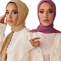 Arabian Muslim Adults Women's Cosplay Religious Hijab  Khimar Scarf For Party Halloween Modal Solid Color Halloween Carnival Masquerade Headpiece Lightinthebox - thumbnail