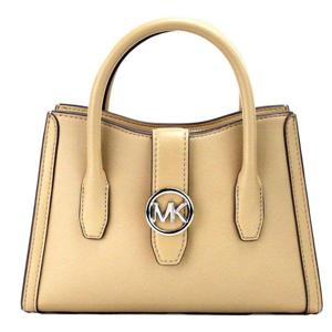 Michael Kors Gabby Small Camel Faux Leather Top Zip Satchel Crossbody Bag - 85400