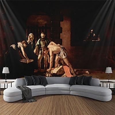 Caravaggio Painting Hanging Tapestry Wall Art Large Tapestry Mural Decor Photograph Backdrop Blanket Curtain Home Bedroom Living Room Decoration miniinthebox
