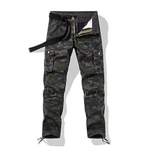 Men's Cargo Pants Cargo Trousers Trousers Camo Pants Leg Drawstring Multi Pocket Straight Leg Camouflage Comfort Wearable Full Length Outdoor Casual Daily 100% Cotton Sports Stylish ArmyGreen Yellow miniinthebox