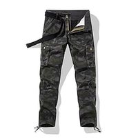 Men's Cargo Pants Cargo Trousers Trousers Camo Pants Leg Drawstring Multi Pocket Straight Leg Camouflage Comfort Wearable Full Length Outdoor Casual Daily 100% Cotton Sports Stylish ArmyGreen Yellow miniinthebox - thumbnail