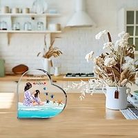 A gift of love for mom Wedding Anniversary Acrylic Heart Decor Sign Keepsake for Wife Husband Wife Gift Home Desktop Acrylic Ornament Heart Keepsake Sign Table Decor Lightinthebox