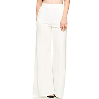 Women's Dress Pants Bell Bottom Pants Trousers Full Length Pocket High Cut Micro-elastic High Waist Fashion Elegant Office Work Black White S M Winter Autumn  Fall Lightinthebox