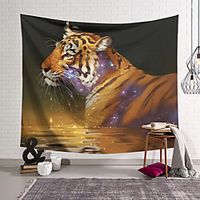Wall Tapestry Art Decor Blanket Curtain Hanging Home Bedroom Living Room Decoration Polyester Tiger miniinthebox - thumbnail
