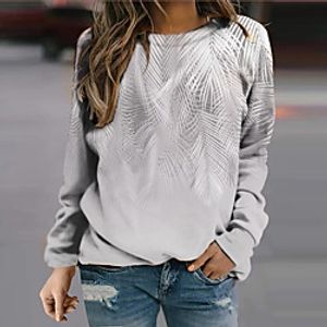 Women's Sweatshirt Pullover Graphic Prints Feather Print Daily Sports 3D Print Active Streetwear Hoodies Sweatshirts  Gray Lightinthebox