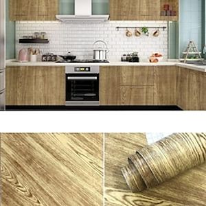 1 Roll Wood Grain Wallpaper, Oilproof High Temperature Resistant Peel And Stick Wallpaper Easily Removable Self-Adhesive Film Wall Covering Kitchen Countertop And Cabinet Shelf Liner 17.7''x393.7'' Lightinthebox