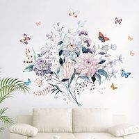 Wall Sticker Classical Flowers Peonies Butterflies Wallpaper Living Room And Bedroom Decoration miniinthebox