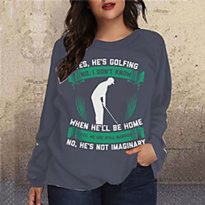 Women's Plus Size Tops Pullover Sweatshirt Graphic Portrait Letter Print Long Sleeve Crewneck Streetwear Fall Winter Blue Black Big Size XL XXL 3XL 4XL 5XL Lightinthebox