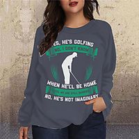 Women's Plus Size Tops Pullover Sweatshirt Graphic Portrait Letter Print Long Sleeve Crewneck Streetwear Fall Winter Blue Black Big Size XL XXL 3XL 4XL 5XL Lightinthebox - thumbnail