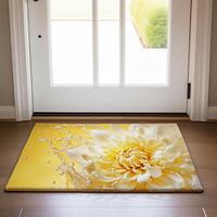 Yellow Chrysanthemum Doormat Non-Slip Oil Proof Rug Indoor Outdoor Mat Bedroom Decor Bathroom Mat Entrance Rug Door Mat Lightinthebox