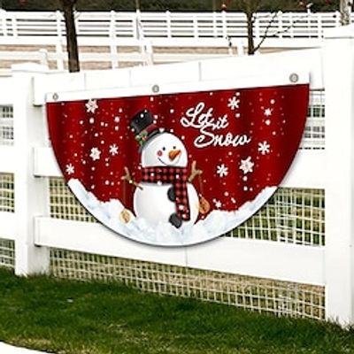 1pc Christmas Fan Flag Outdoor Hanging Flag Door Hanging Christmas Decorations Santa Claus Snowman Creative Cartoon Printing, Scene Decor, Festivals Decor, Room Decor, Home Decor, Offices Decor Lightinthebox