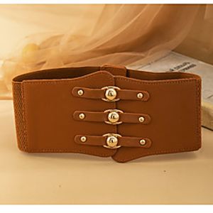 Women's Wide Belt Daily Vacation Black White Belt Solid Colored / Party / Red miniinthebox
