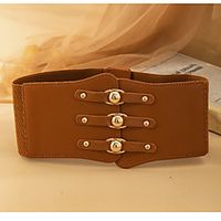 Women's Wide Belt Daily Vacation Black White Belt Solid Colored / Party / Red miniinthebox - thumbnail