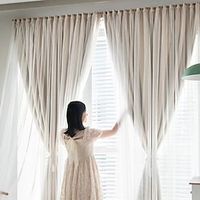 2 Layers Opaque Curtains Hollow Out Colour Blackout Curtains  Voile Curtains with Eyelets Double Layer Warm Insulated Noise Reduction Curtains for Bedroom Living Room Nusery Lightinthebox - thumbnail