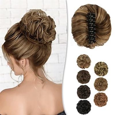 Claw Clip Messy Bun Hairpiece Wavy Curly Messy Hair Bun Extensions Claw Clip on Chignon Soft Synthetic Bun Hair For Women Girls Daily Lightinthebox