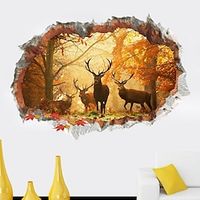 3D Christmas Wall Decal Wall Stickers Christmas Break Through The Wall Vinyl Stickers  Wall Mural Decals Removable Home Decor for Kids Room Living Room miniinthebox - thumbnail