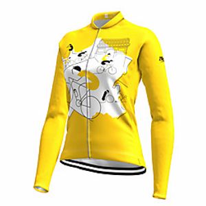 21Grams Women's Long Sleeve Cycling Jersey Spandex Yellow Bike Top Mountain Bike MTB Road Bike Cycling Quick Dry Moisture Wicking Sports Clothing Apparel / Stretchy / Athleisure miniinthebox