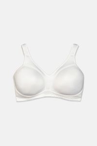 Womens Lightly Padded Wire Free Textured Spacer Bra  White