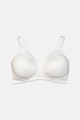 Womens Lightly Padded Wire Free Textured Spacer Bra  White