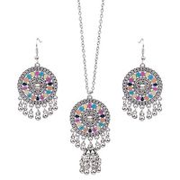 Personalized Circular Colored Drip Tassel Earrings Necklace Set Alloy Accessories Bride Matching Jewelry Lightinthebox - thumbnail