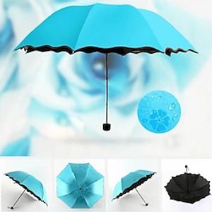 Portable Mini Water Encounter Flowering Sunny Umbrella Lady UV Protection Solid Color Sun Umbrella Windproof Travel Umbrella Lightinthebox