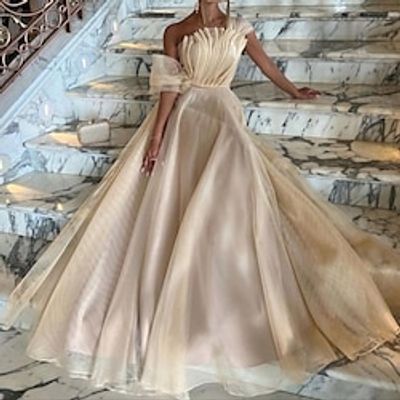 A-Line Prom Dresses Elegant Dress Formal Sweep Brush Train Sleeveless Square Neck Tulle with Pleats 2023 Lightinthebox A-Line Prom Dresses Elegant Dress Formal Sweep Brush Train Sleeveless Square Neck Tulle with Pleats 2023 Lightinthebox
