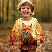 Boys 3D Wolf Tee Shirt Long Sleeve 3D Print Spring Fall Sports Fashion Streetwear Polyester Kids 3-12 Years Crew Neck Outdoor Casual Daily Regular Fit Lightinthebox - thumbnail