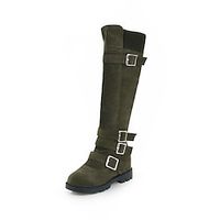 Women's Boots Riding Boots Knee High Boots Hidden Heel Round Toe Minimalism Daily Nubuck Zipper Fall Winter Color Block Black Green Red miniinthebox - thumbnail