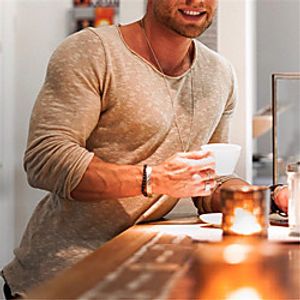 Men's Shirt Solid Colored Long Sleeve Casual Tops Casual Fashion Breathable Comfortable Beige Lightinthebox