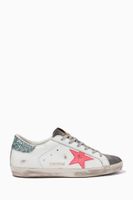 Super-Star Sneakers with Croc-print Star in Leather - thumbnail