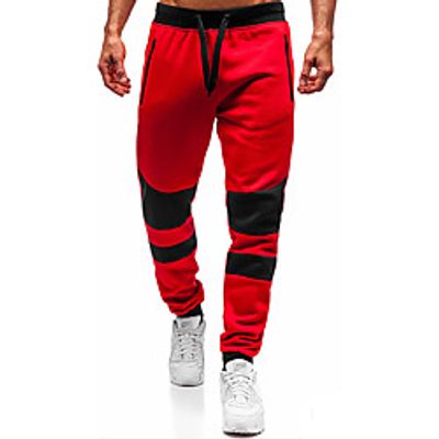Men's Active Loose Chinos Sweatpants Pants - Solid Colored Red Gray M / L / XL miniinthebox