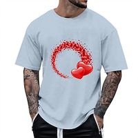 Heart Fashion Outdoor Casual Men's 3D Print T shirt Tee Sports Outdoor Holiday Festival Valentine's Day T shirt Black White Navy Blue Short Sleeve Crew Neck Shirt Spring  Summer Clothing Apparel S M Lightinthebox - thumbnail
