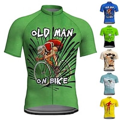 21Grams Men's Cycling Jersey Short Sleeve Bike Top with 3 Rear Pockets Mountain Bike MTB Road Bike Cycling Breathable Quick Dry Moisture Wicking Reflective Strips Black  Orange Yellow Blue Graphic Lightinthebox