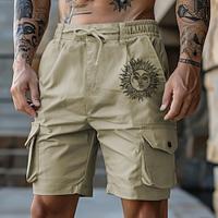 Men's Cargo Shorts Drawstring Graphic Sun Wrinkle Resistant Knee Length Outdoor Business Daily Fashion Designer Khaki Micro-elastic Lightinthebox