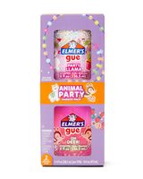 Elmer's Gue Premade Slime Animal Party Variety Scented Crunchy Slime and Bingsu Bead Pack of 2
