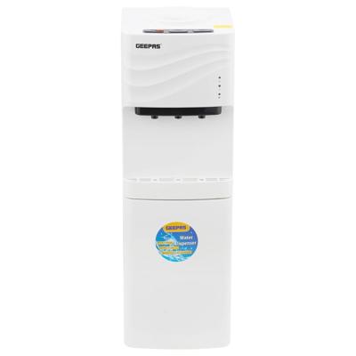 Geepas Water Dispenser with Refrigerator | Stainless Steel Water Tank with Compressor Cooling and 3 Taps | Hot Normal and Cold | Child Safety Butto...