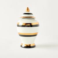 Striped Ceramic Vase - 16x30 cms