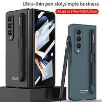 Phone Case For Samsung Galaxy Z Fold 4 Bumper Frame with S Pen  S Pencil Holder Fliped Solid Colored TPU Case for Galaxy Z Fold 4 miniinthebox - thumbnail