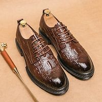 Men's Oxfords Formal Shoes Height Increasing Shoes Leather Loafers Classic Casual British Wedding Daily PU Height Increasing Comfortable Slip Resistant Lace-up Black Brown Spring Fall Lightinthebox - thumbnail