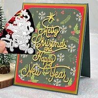 1pc Christmas Tree Happy New Year Cutting Dies Xmas Gift Paper Die Cutting Template miniinthebox - thumbnail