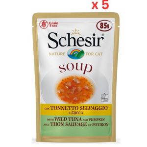 Schesir Cat Wet Soup With Wild Tuna And Pumpackin 85G (Pack Of 5)
