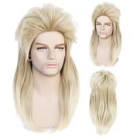 No glasses Blonde 80s Rock Style Mullet Cosplay wig Synthetic Long Natural Wavy Wigs for Man and Woman Lightinthebox - thumbnail