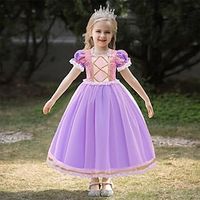 Kids Little Girls' Dress Flower T Shirt Dress Tee Dress Party Daily Sequins Embroidered Purple Pink Maxi Short Sleeve Princess Cute Dresses Halloween Fall Spring Slim 2-8 Years Lightinthebox - thumbnail