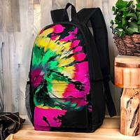 Women's Backpack School Bag Bookbag School Outdoor Daily Abstract Art Polyester Large Capacity Lightweight Durable Zipper Print Yellow Blue Green Lightinthebox