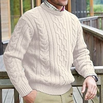 Men's Sweater Pullover Sweater Jumper Pullover Cable Knit Knitted Plain Crew Neck Keep Warm Casual Daily Wear Vacation Clothing Apparel Fall Winter Black Blue M L XL Lightinthebox Men's Sweater Pullover Sweater Jumper Pullover Cable Knit Knitted Plain Crew Neck Keep Warm Casual Daily Wear Vacation Clothing Apparel Fall Winter Black Blue M L XL Lightinthebox