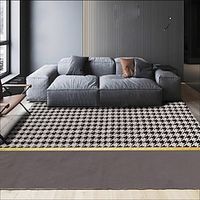 Imitation Wool Houndstooth Pattern Area Rug Non Slip Floor Mat Bedside Livingroom Bedroom Indoor Outdoor miniinthebox - thumbnail